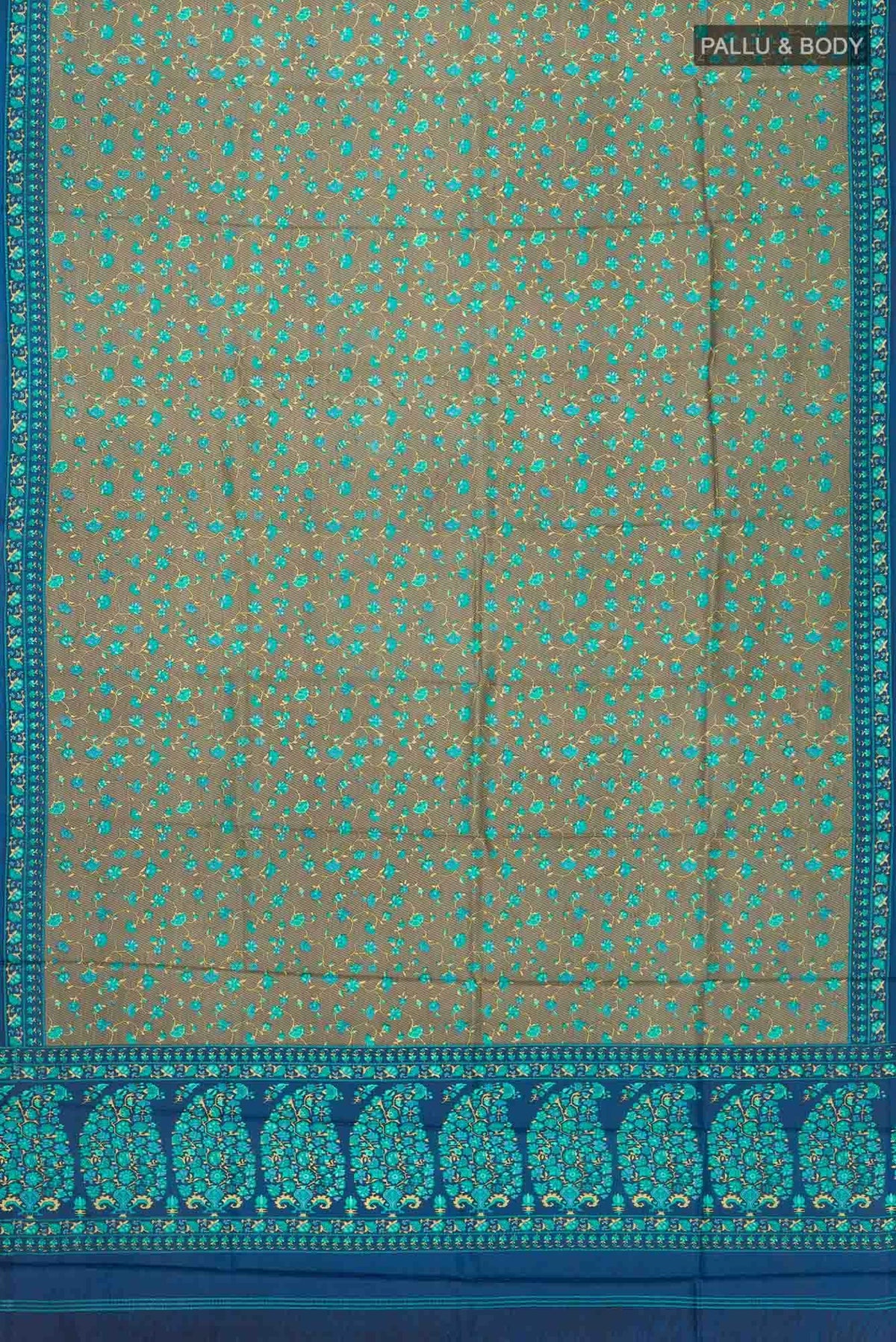 Green Printed Silk Saree