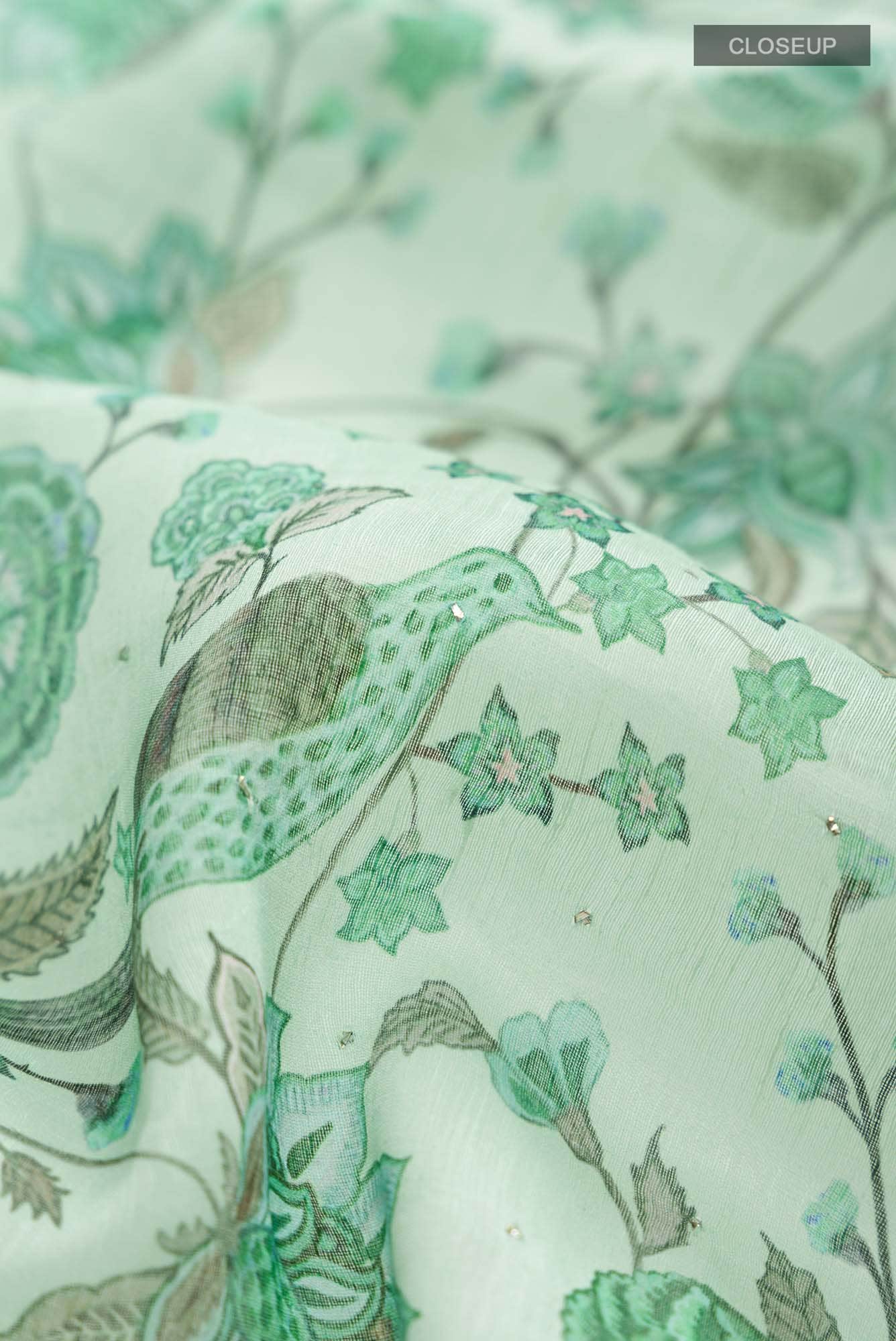 Green Linen Saree