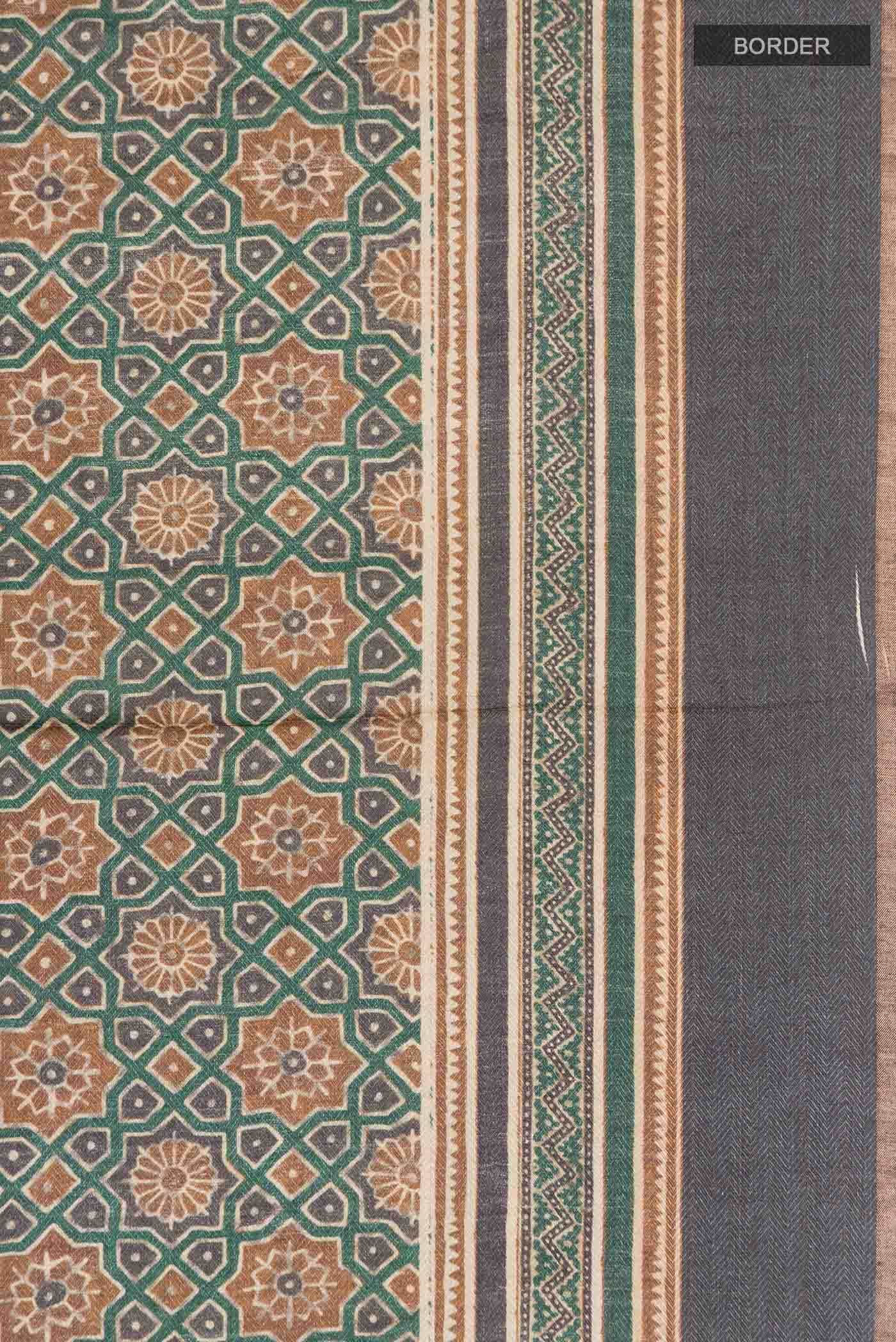 Green Pashmina Silk Saree