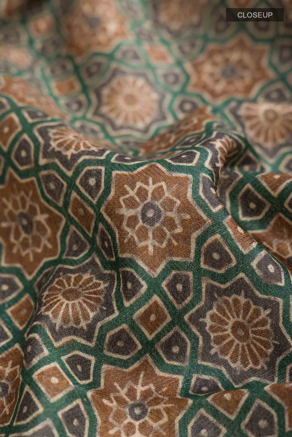 Green Pashmina Silk Saree