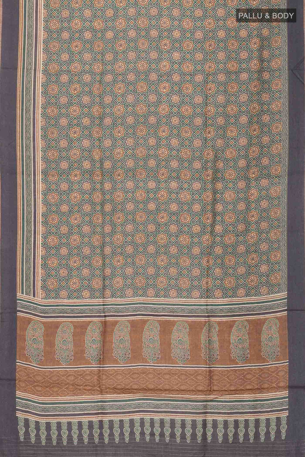 Green Pashmina Silk Saree