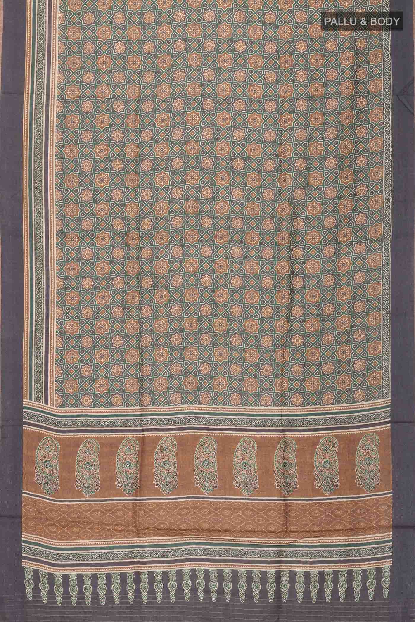 Green Pashmina Silk Saree