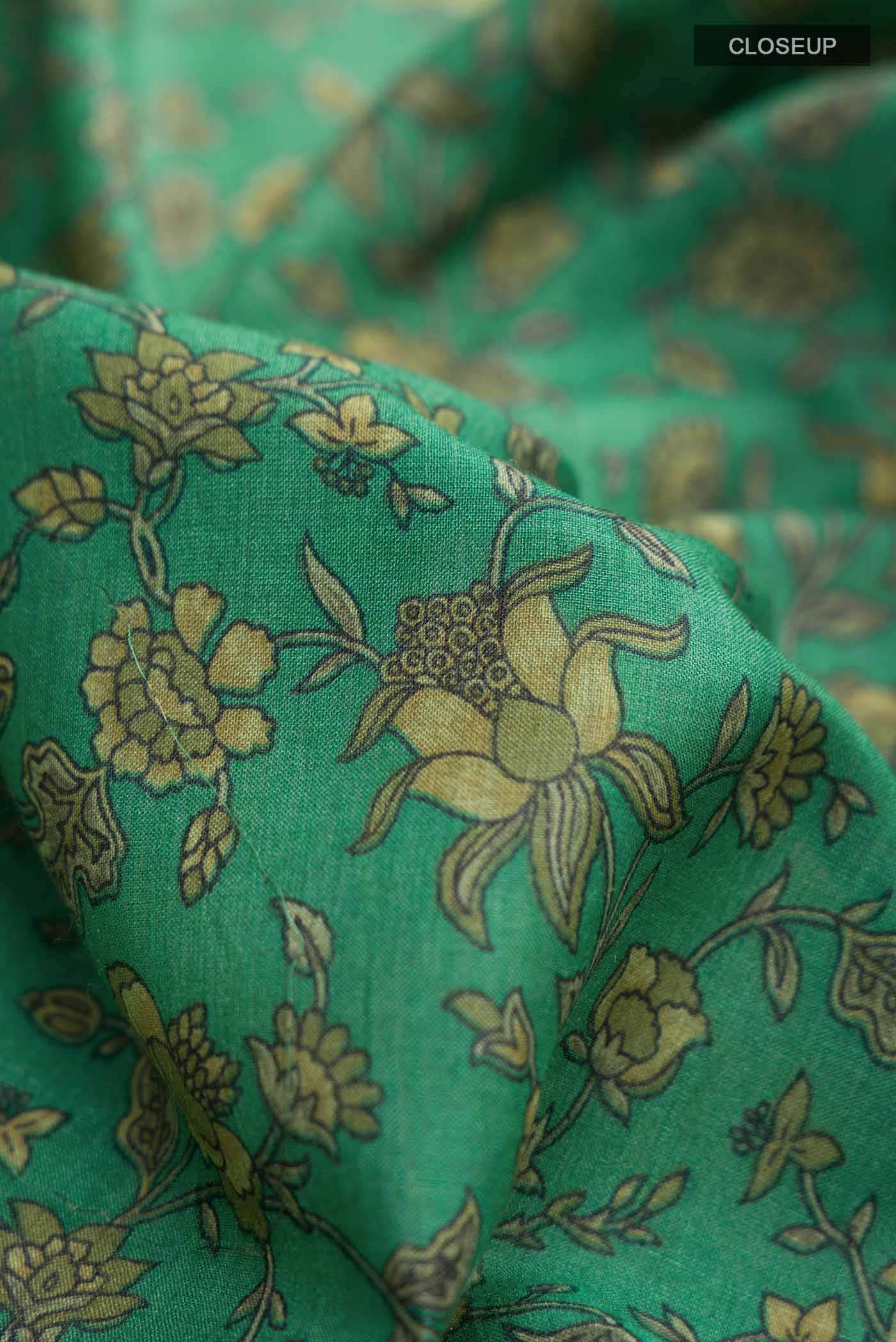 Green Tussar Silk Saree