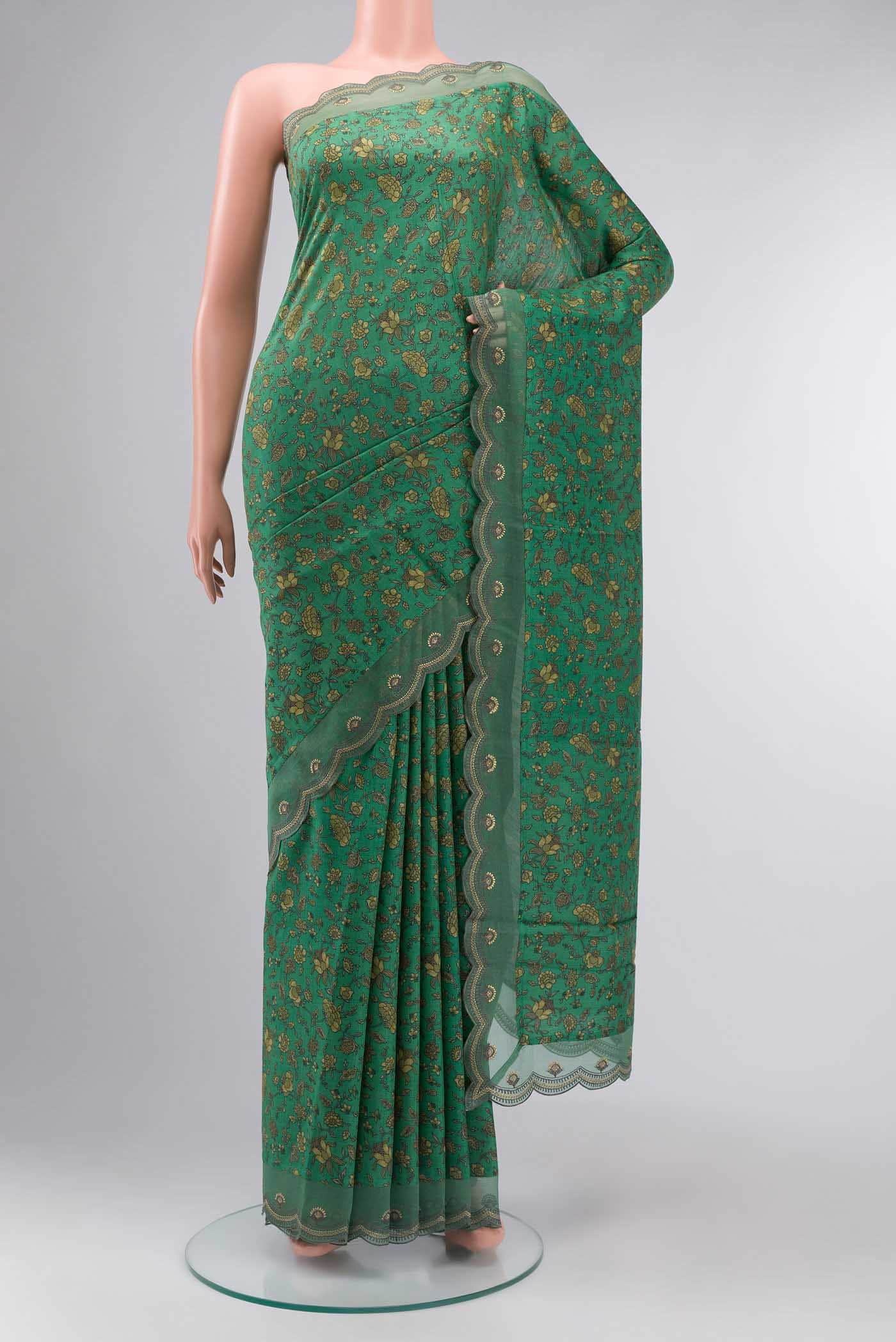 Green Tussar Silk Saree
