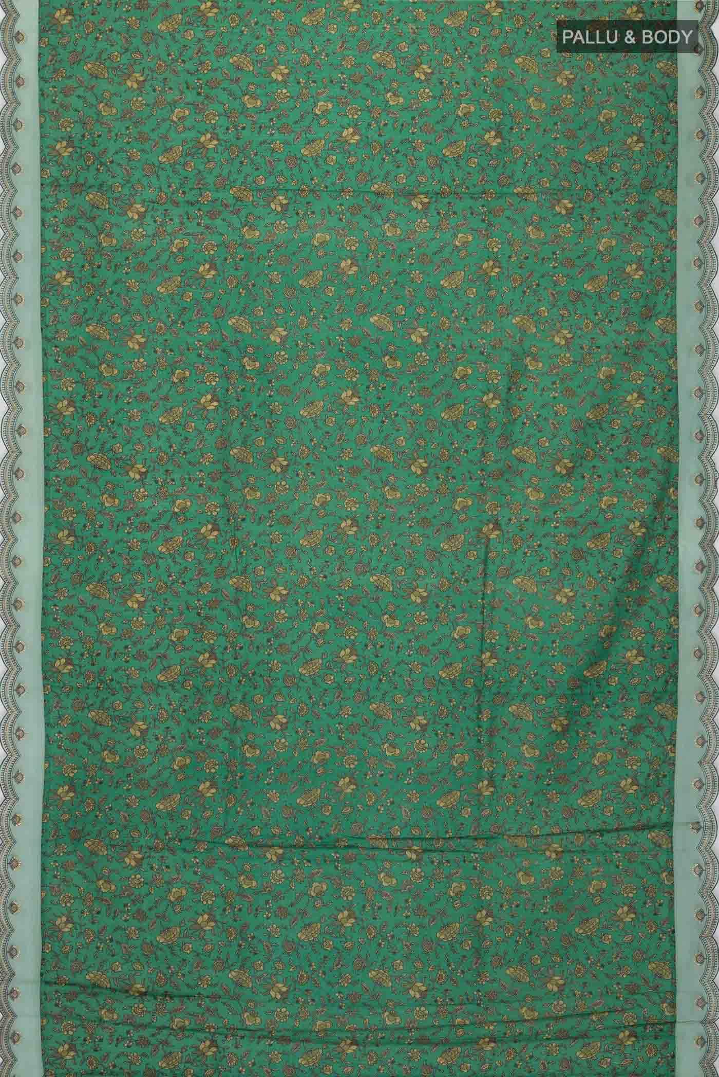 Green Tussar Silk Saree