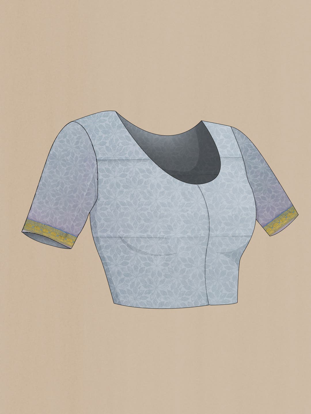 Grey Mysore Crepe Saree