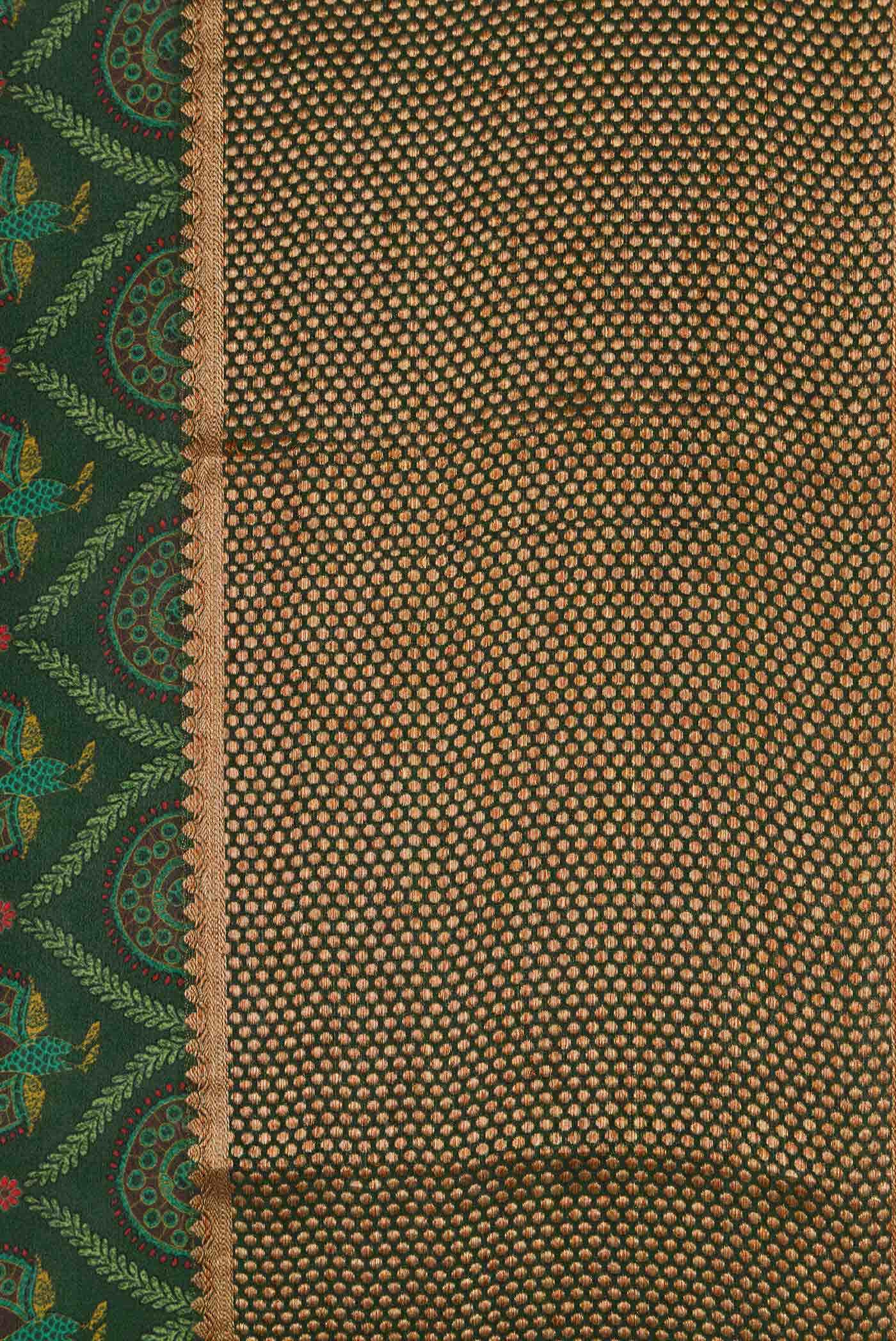 Green Mysore Crepe Saree