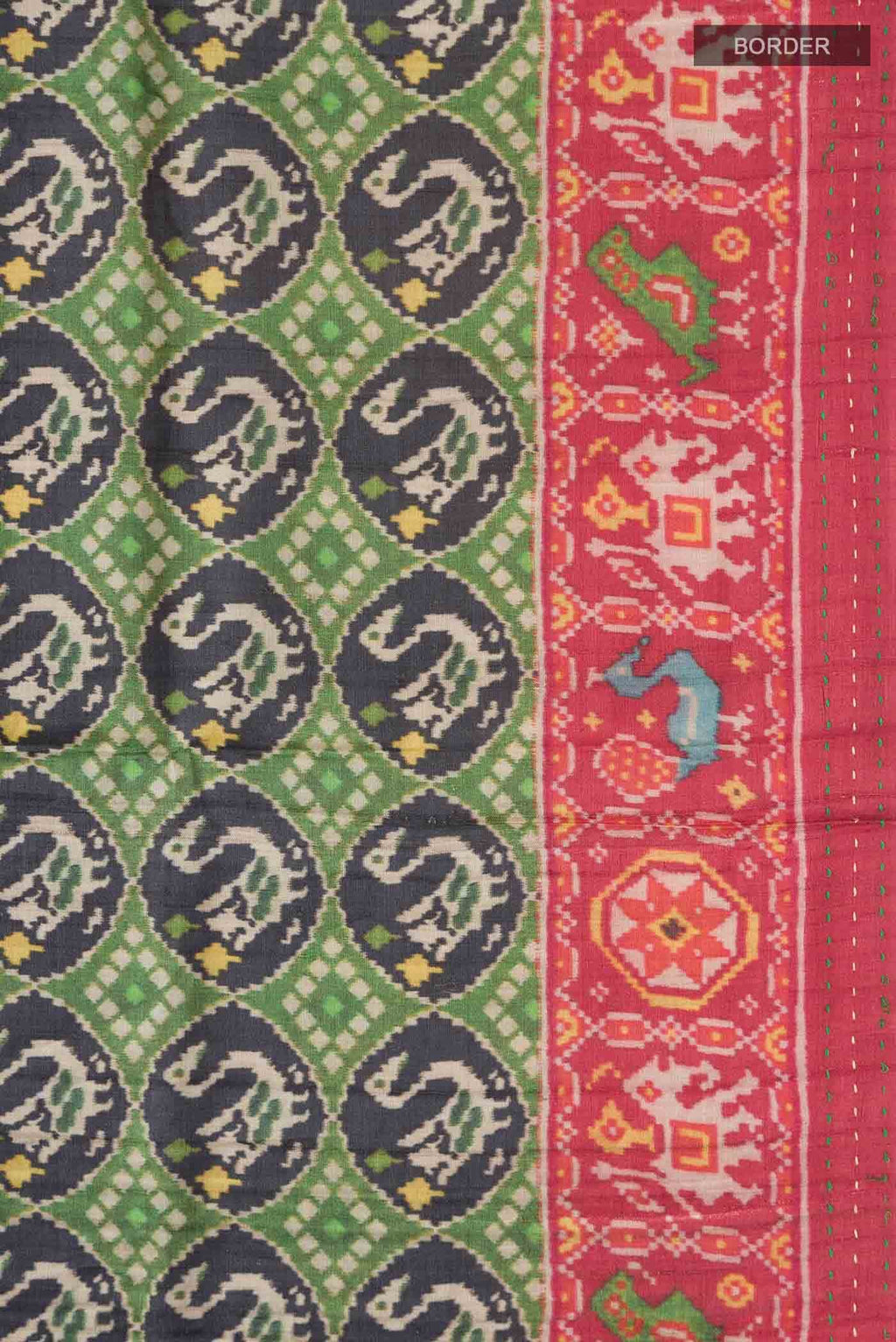 Green Tussar Silk Saree