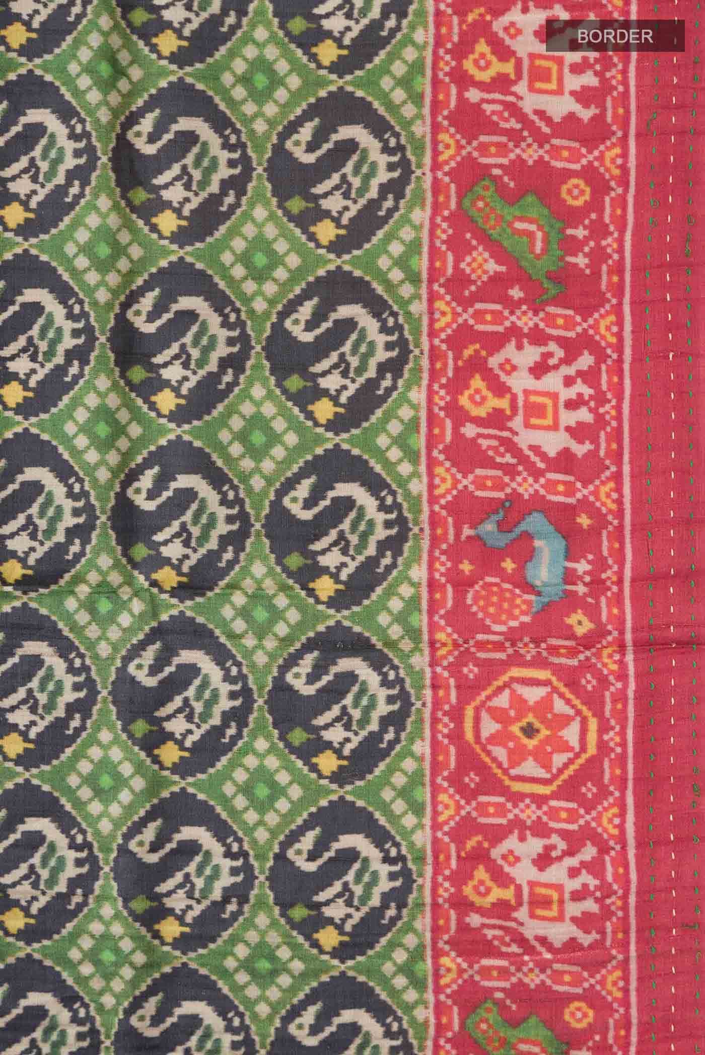 Green Tussar Silk Saree
