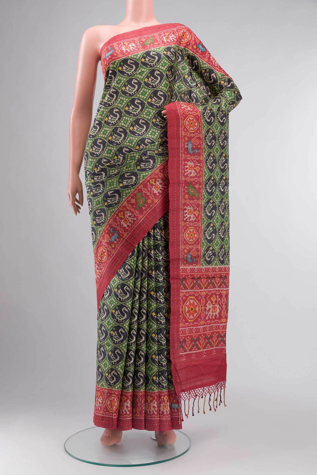 Green Tussar Silk Saree