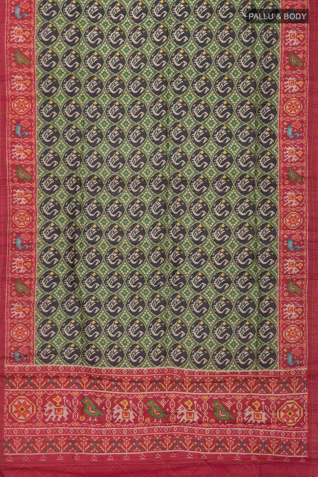 Green Tussar Silk Saree