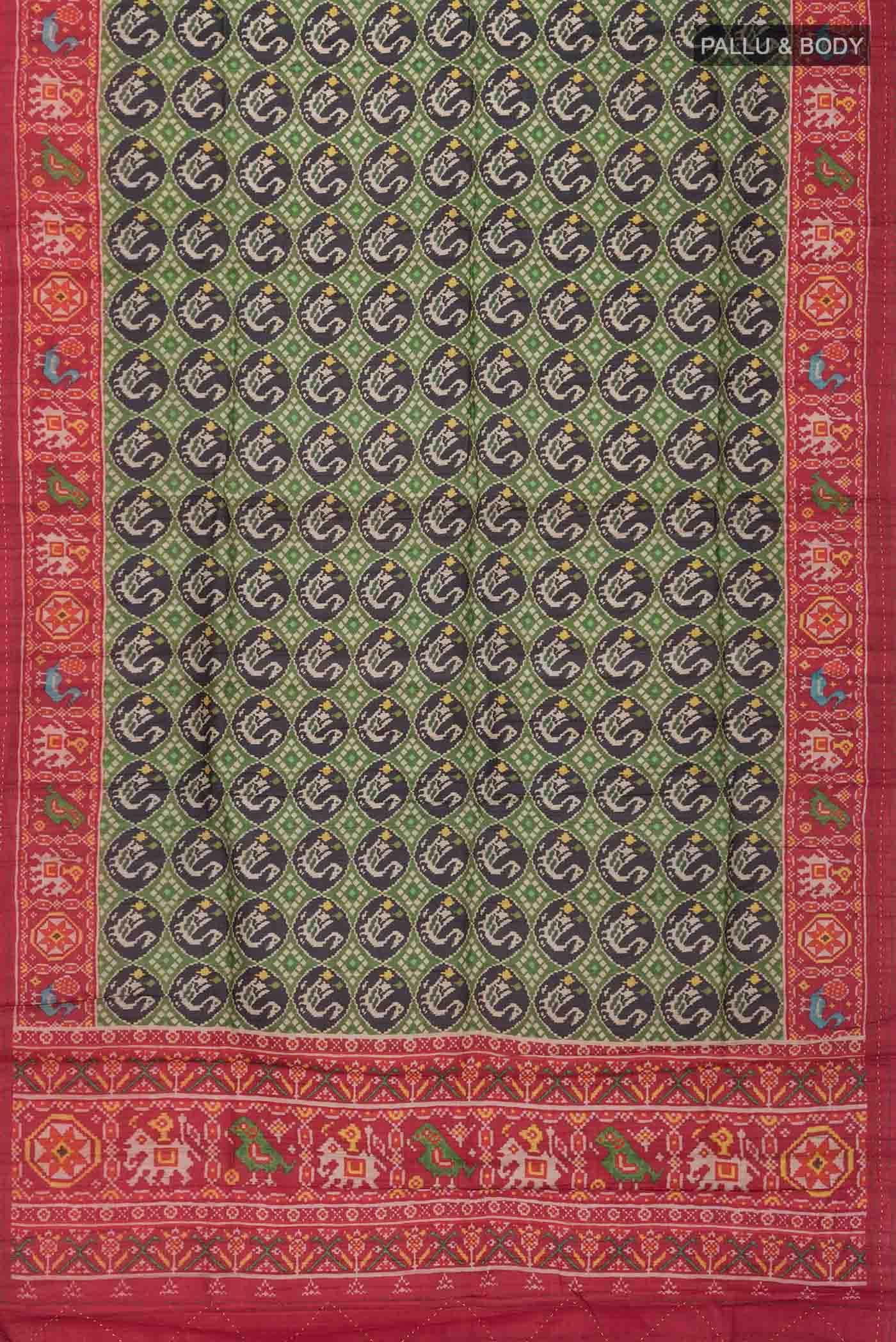 Green Tussar Silk Saree