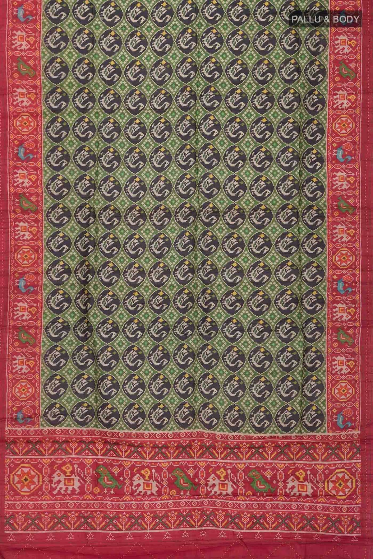 Green Tussar Silk Saree