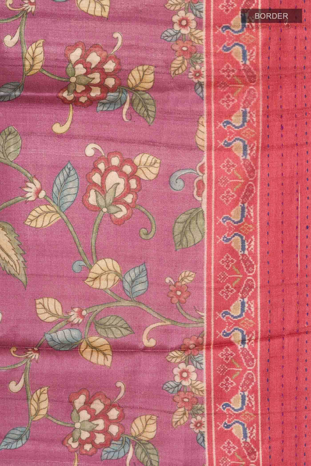 Purple Tussar Silk Saree