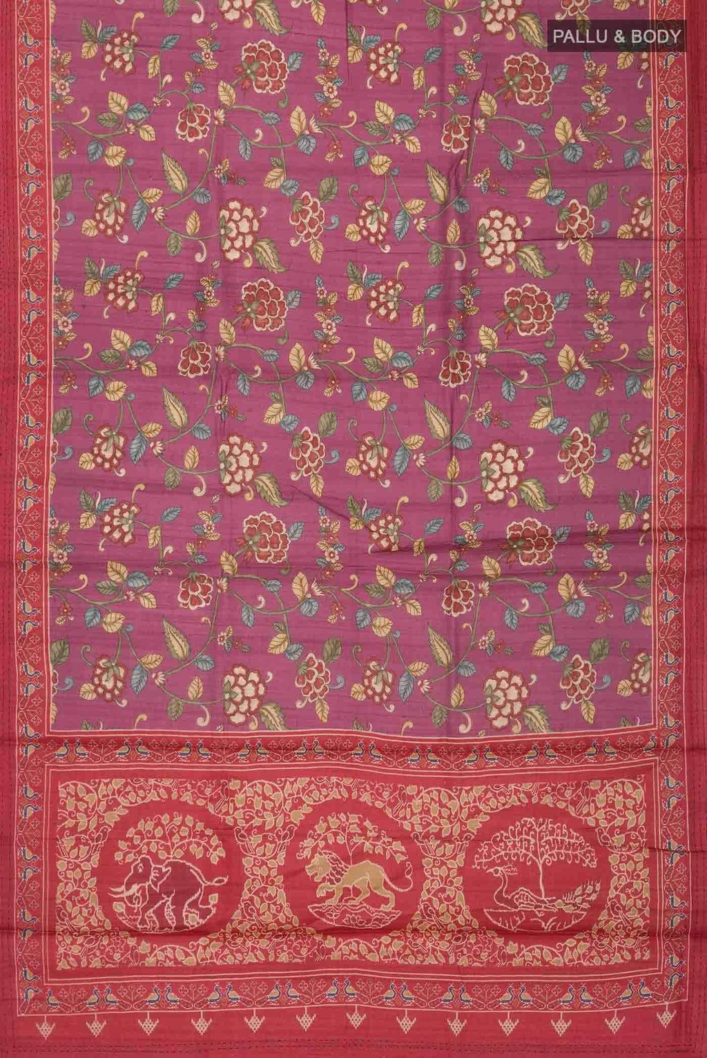 Purple Tussar Silk Saree