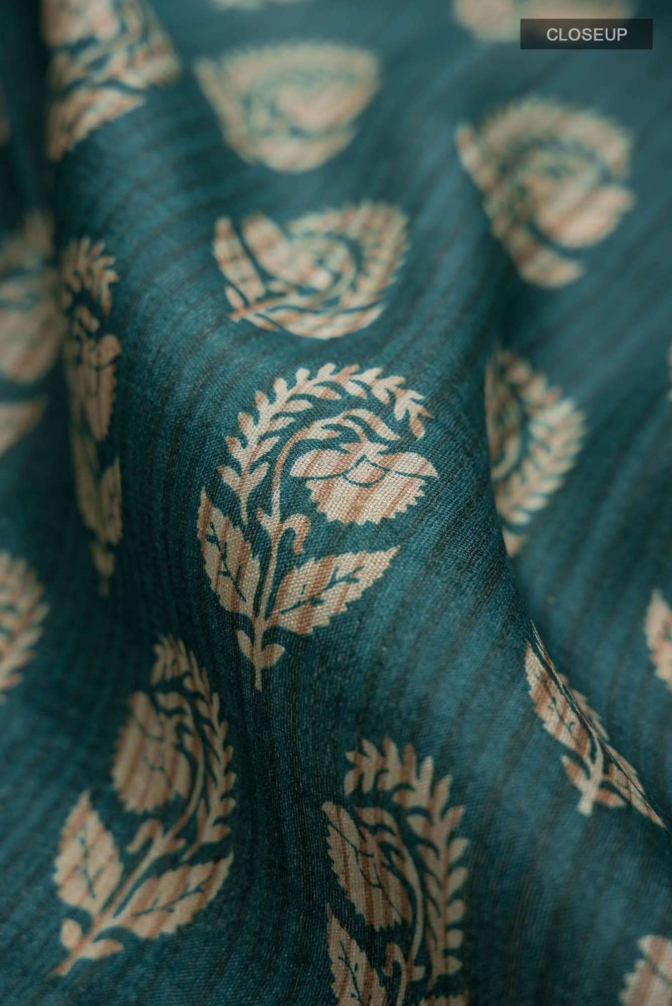 Green Bhagalpuri Tussar Silk Saree