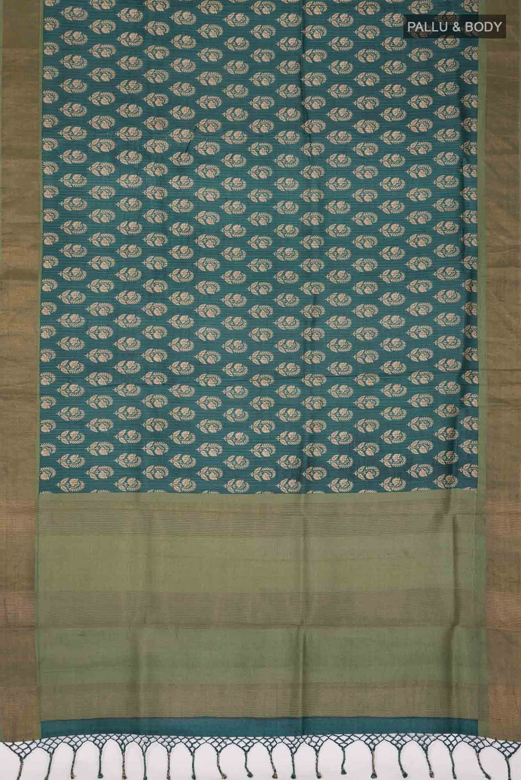 Green Bhagalpuri Tussar Silk Saree
