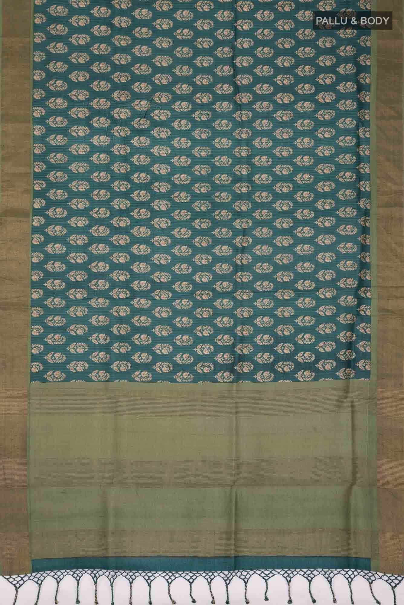 Green Bhagalpuri Tussar Silk Saree