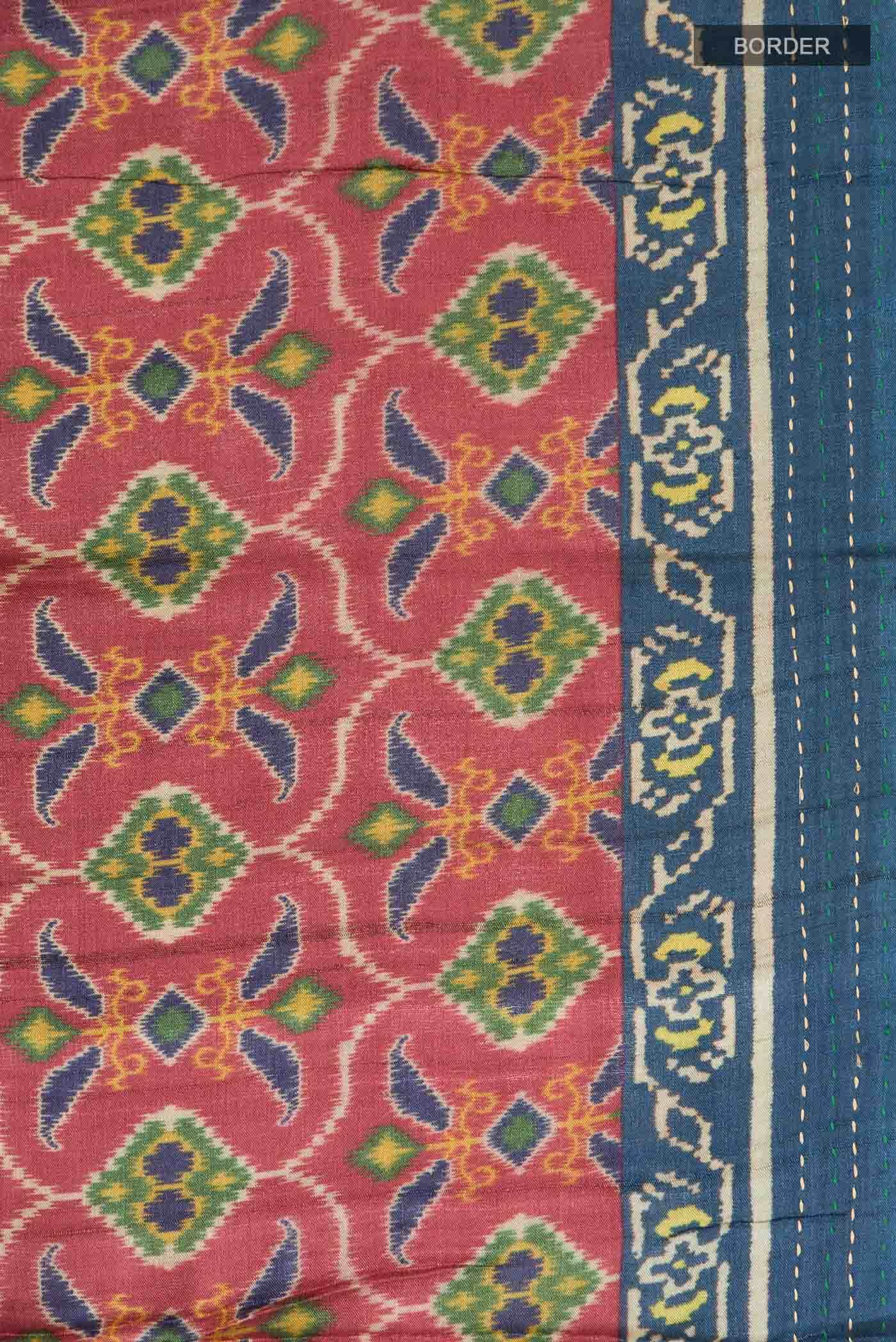 Maroon Tussar Silk Saree