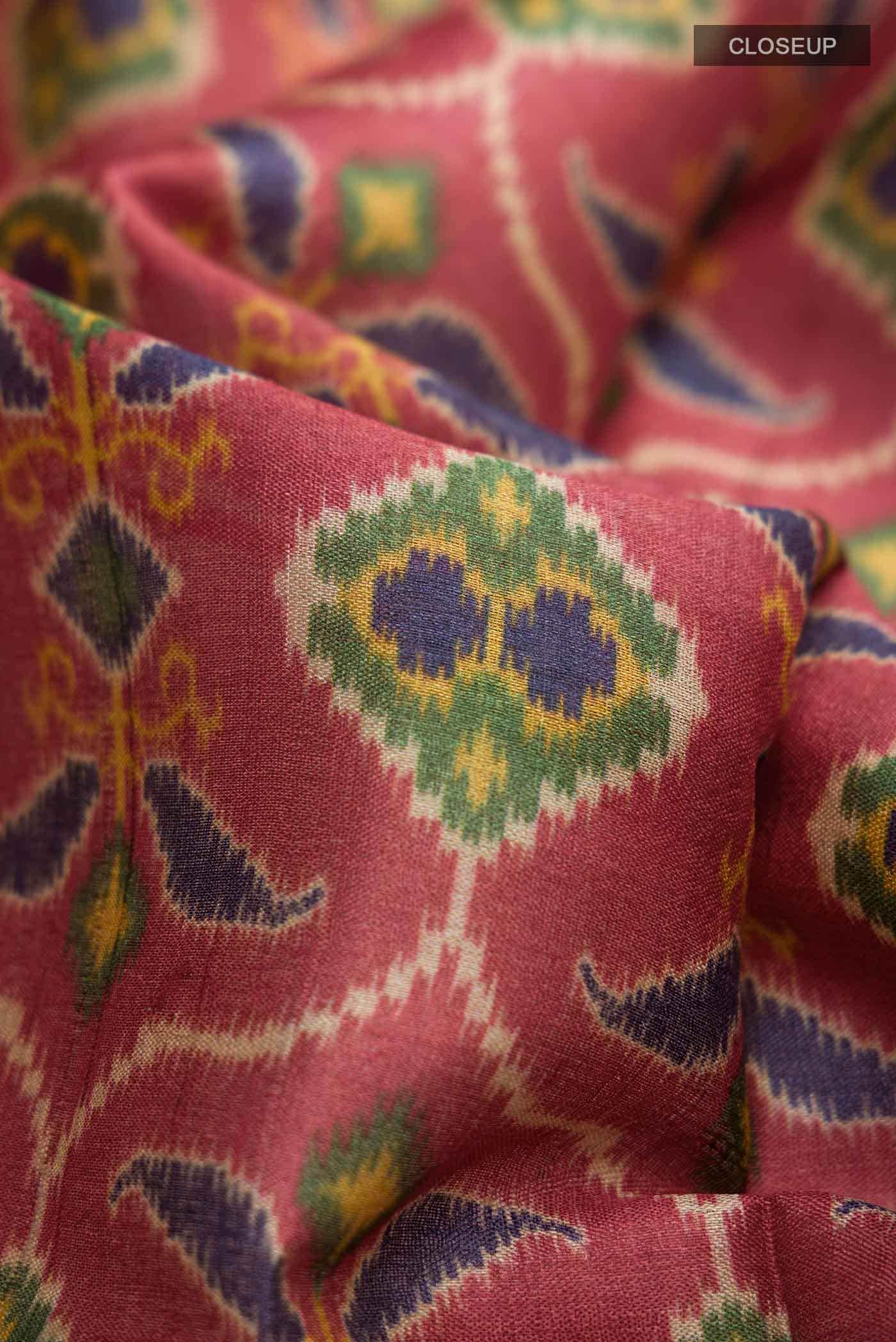 Maroon Tussar Silk Saree