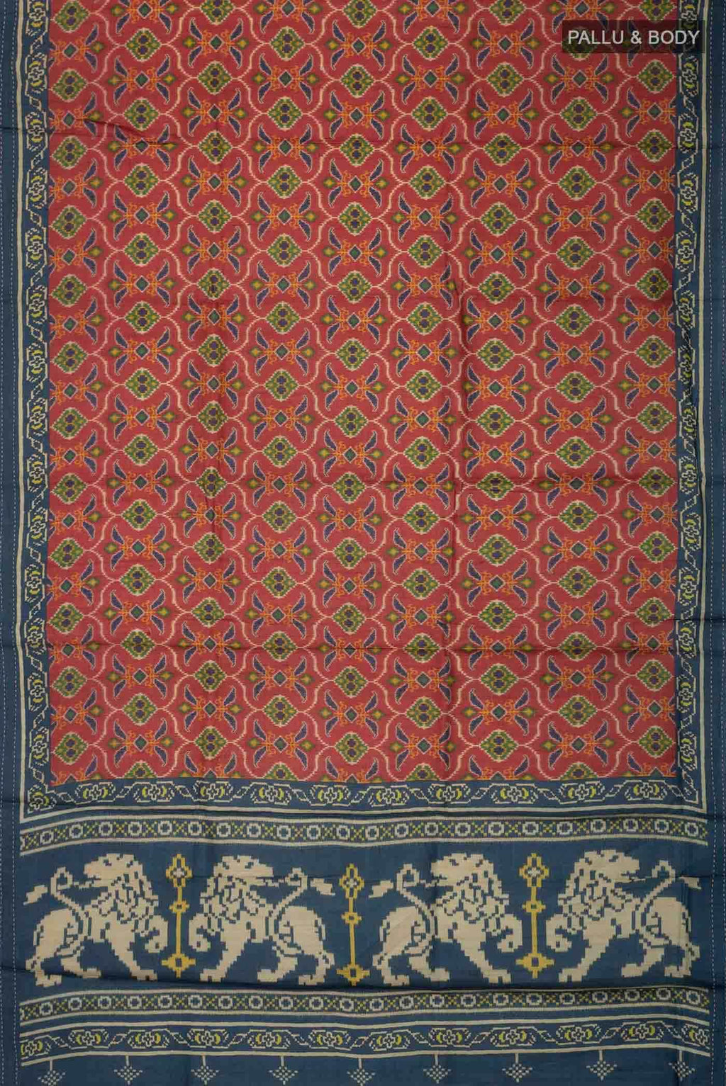 Maroon Tussar Silk Saree