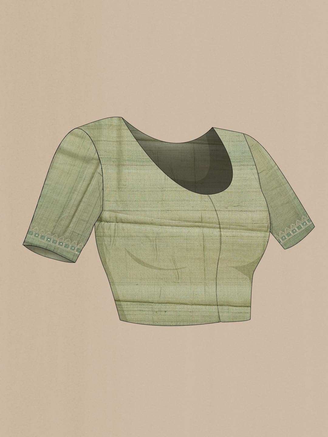 Light Green Tussar Silk Saree