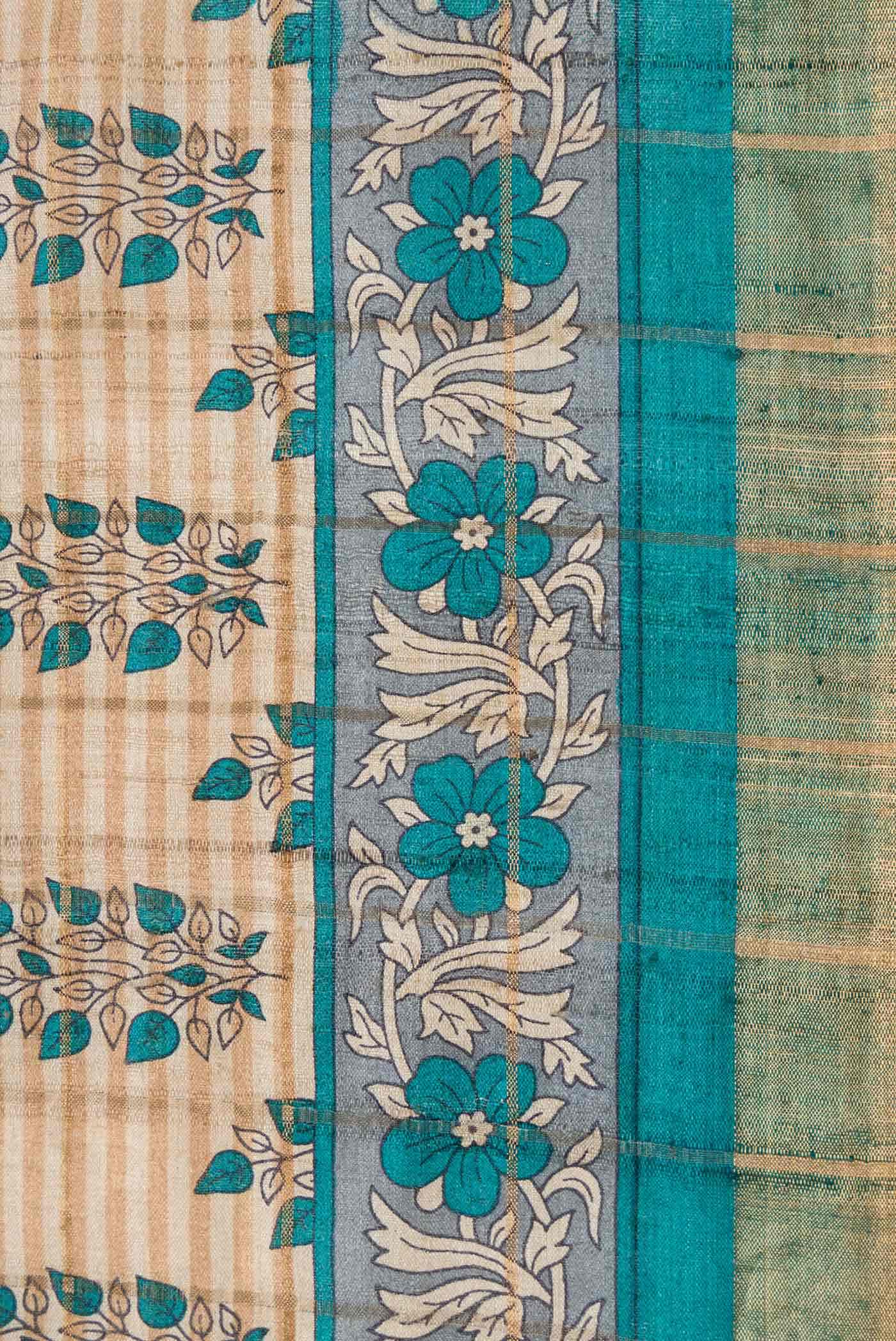 Sandal Tussar Silk Saree