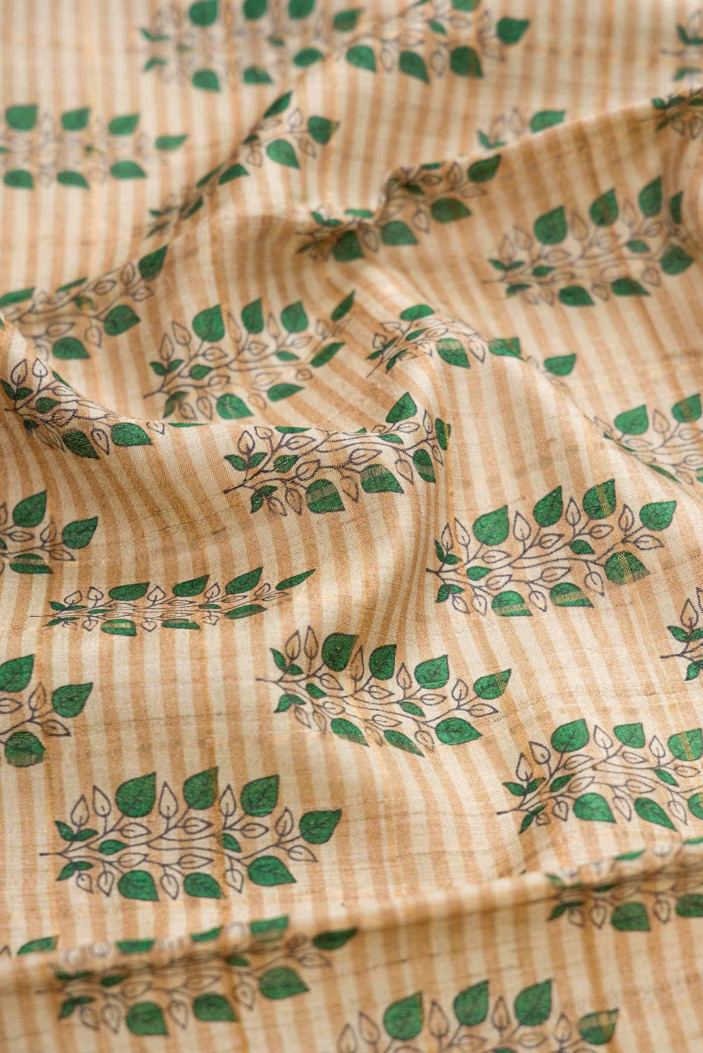 Beige Tussar Silk Saree