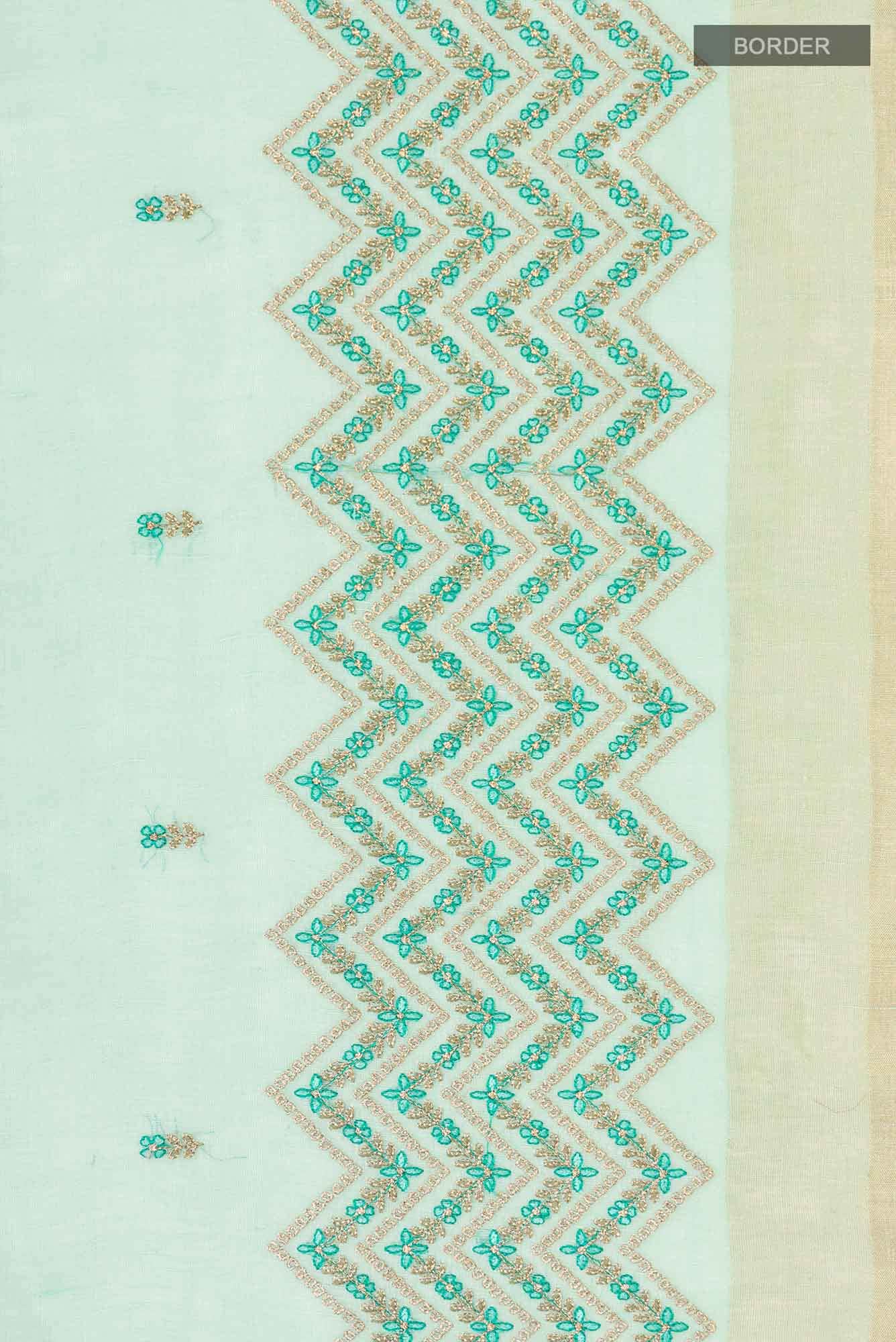 Sea Green Linen Saree