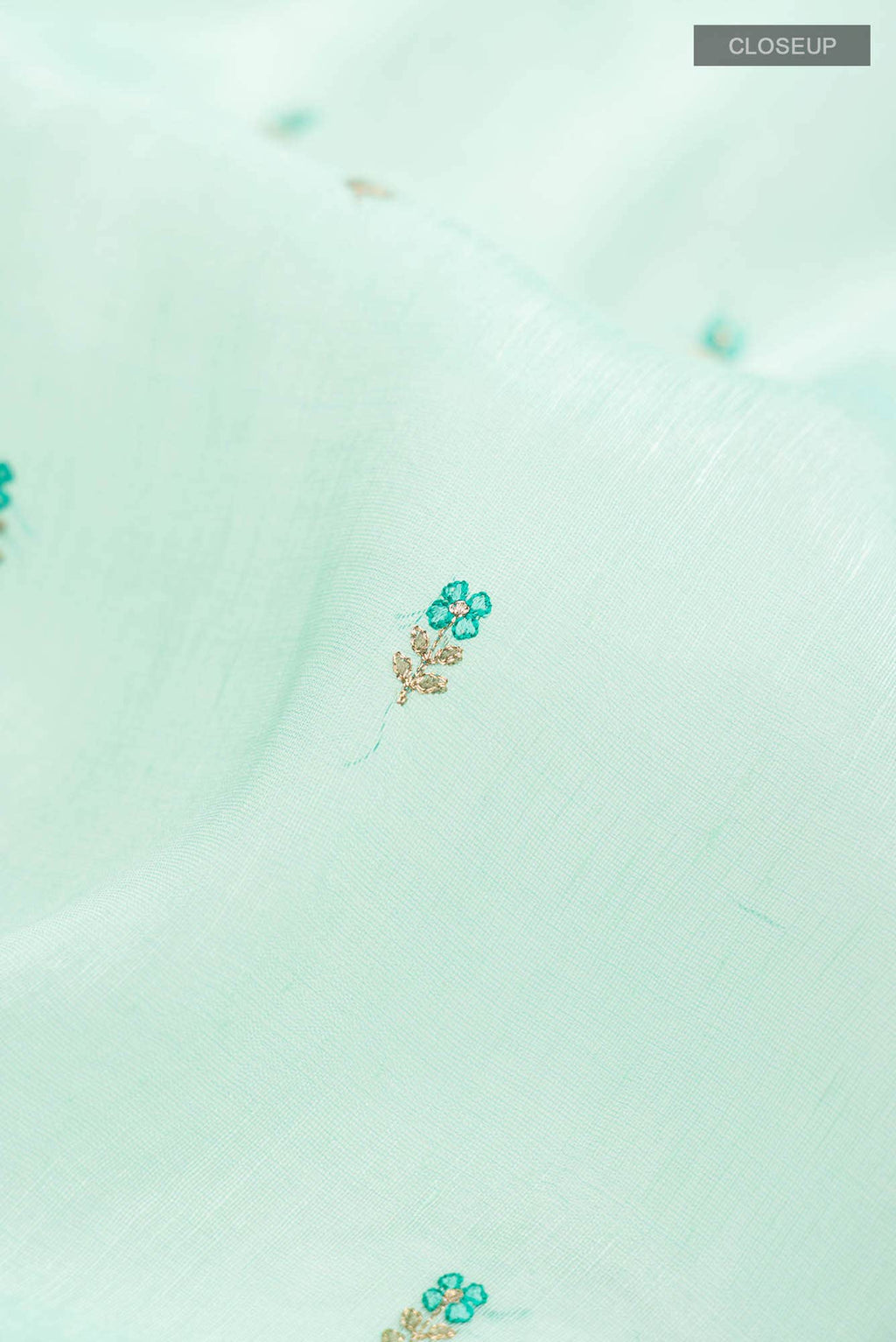 Sea Green Linen Saree
