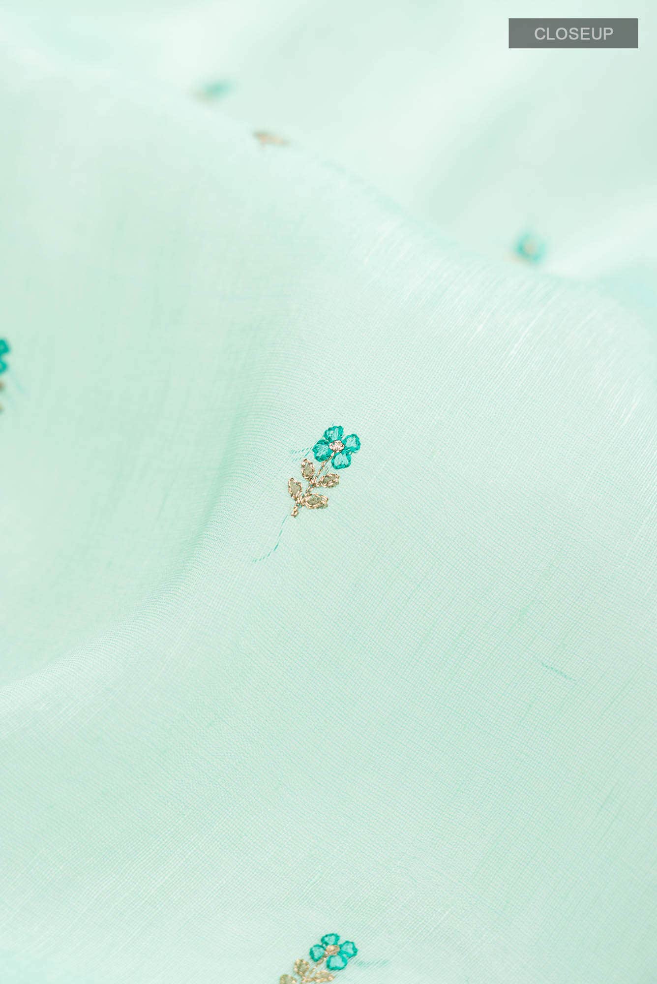 Sea Green Linen Saree