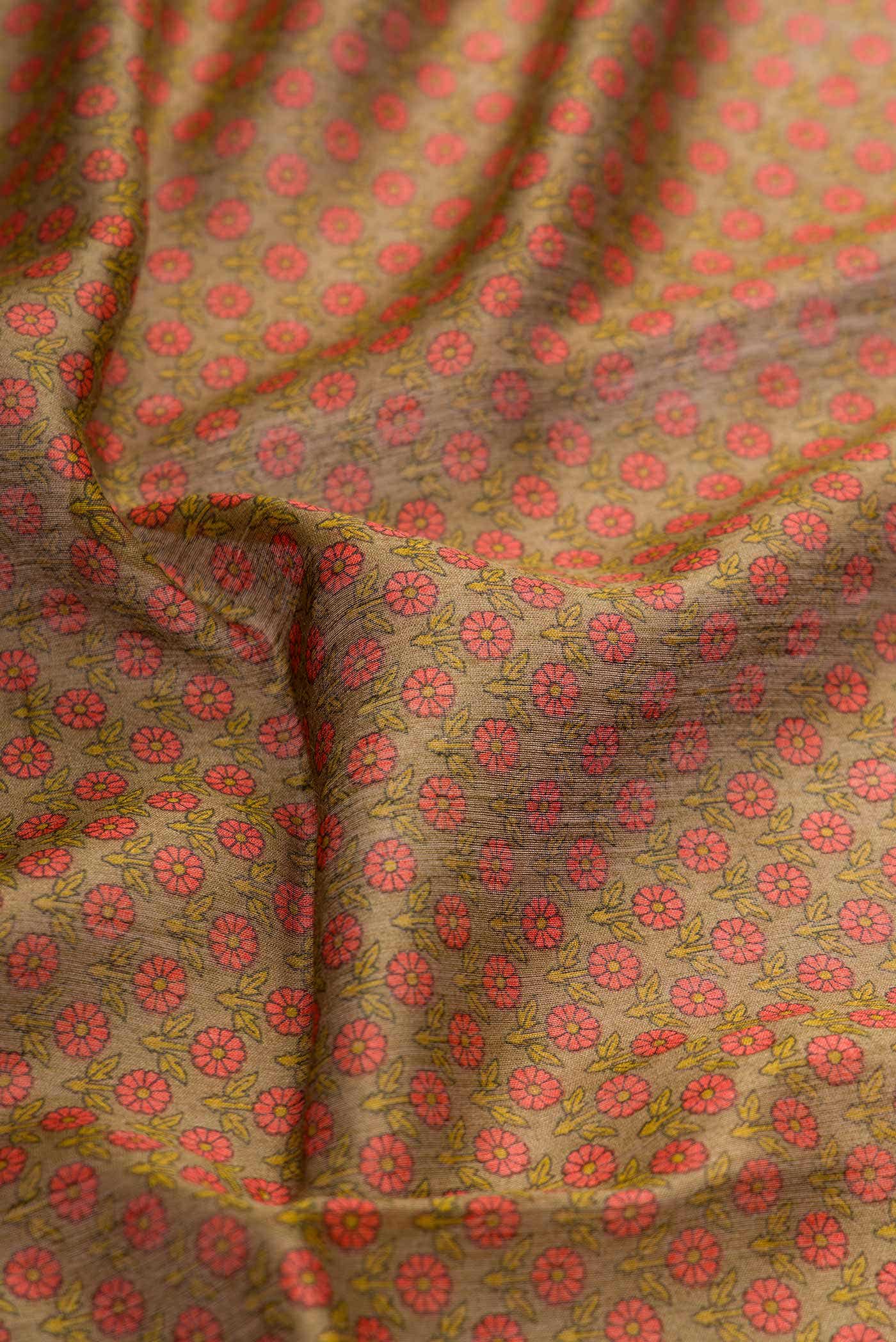 Mehandi Green Tussar Silk Saree