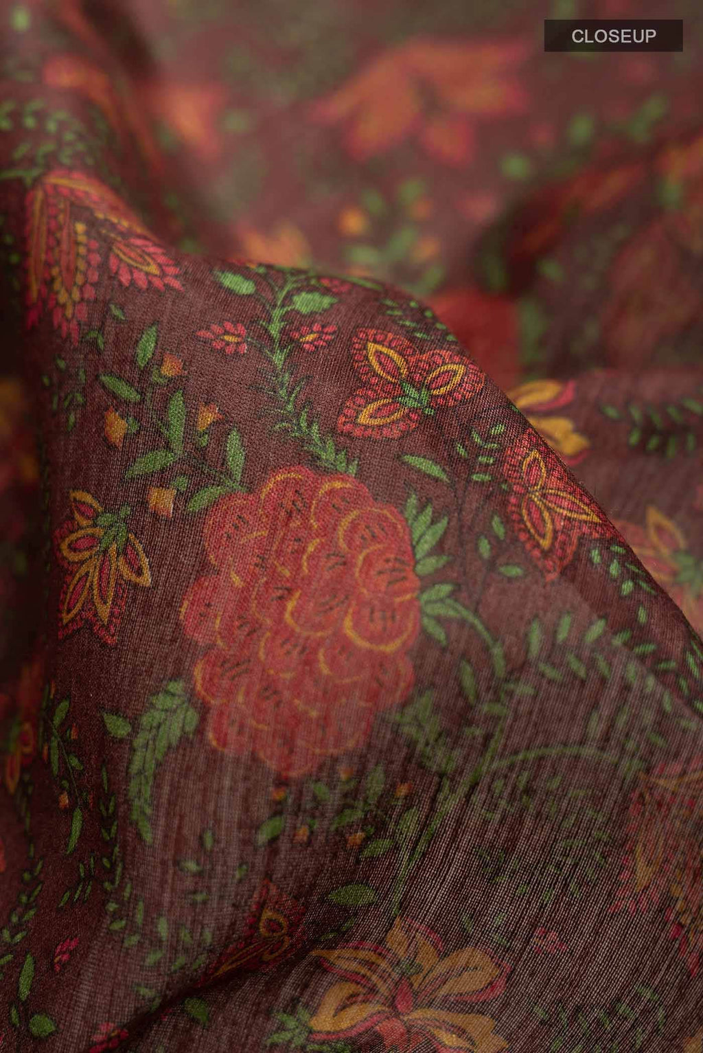 Brown Tussar Silk Saree