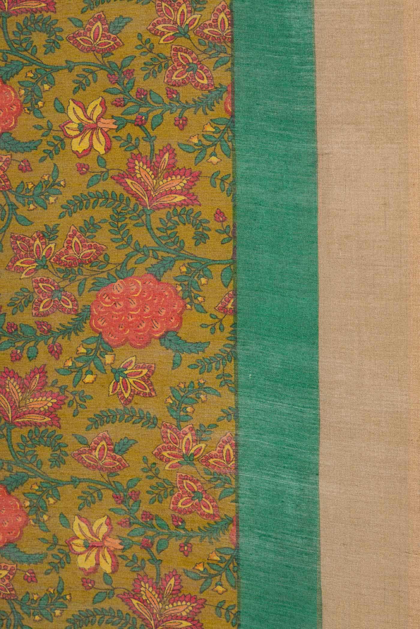 Mehandi Green Dual Tone Jute Silk Saree
