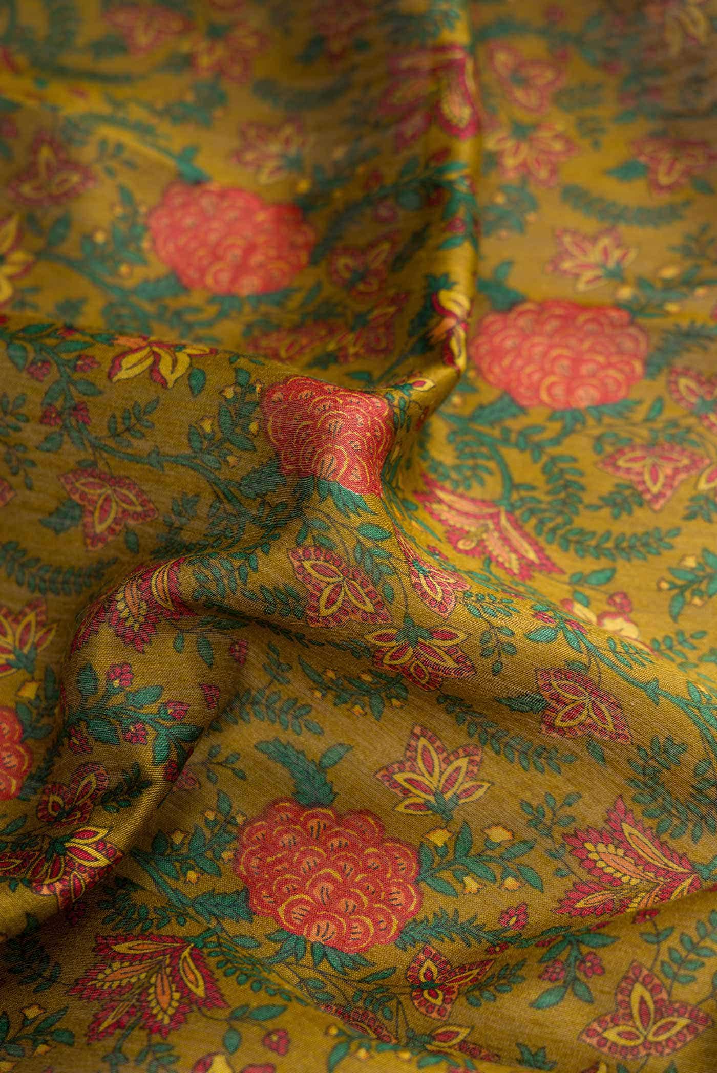 Mehandi Green Dual Tone Jute Silk Saree