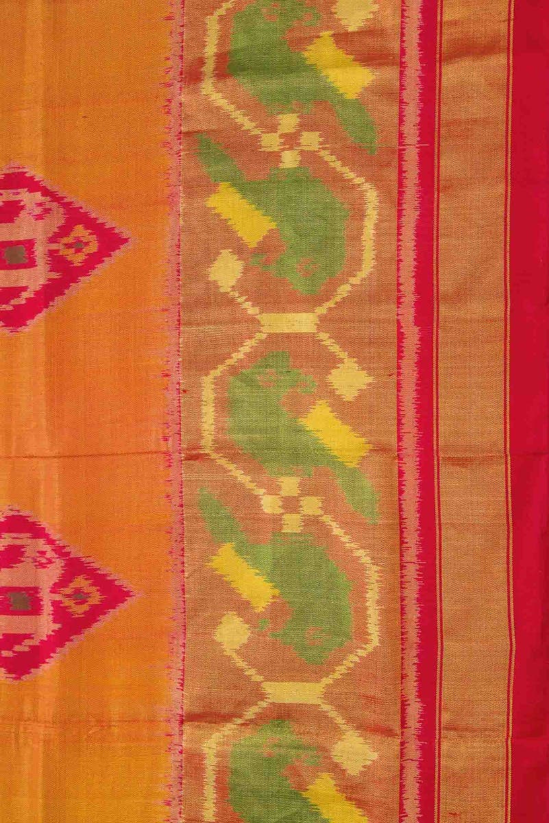 Mustard Dual Tone Rajkot Patola Silk Saree