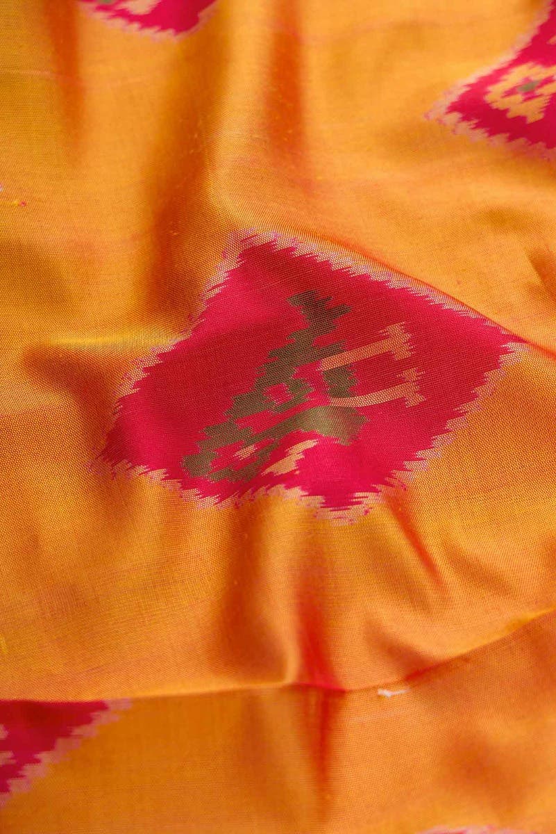 Mustard Dual Tone Rajkot Patola Silk Saree