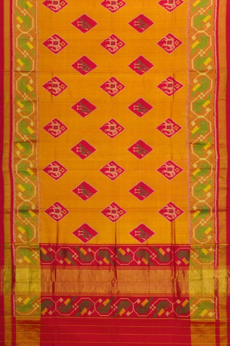 Mustard Dual Tone Rajkot Patola Silk Saree