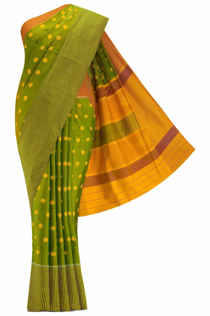 Green Dual Tone Rajkot Patola Silk Saree
