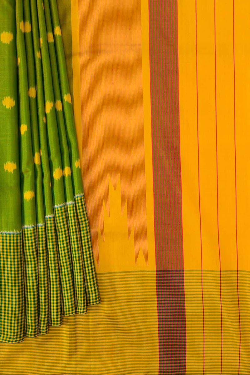 Green Dual Tone Rajkot Patola Silk Saree