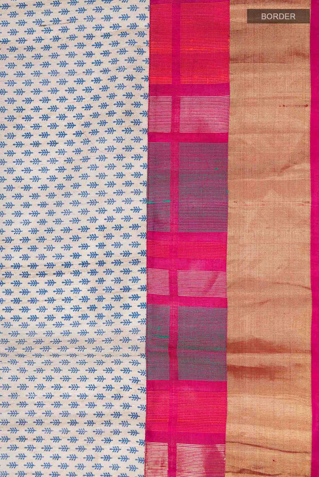 Beige Tussar Silk Saree