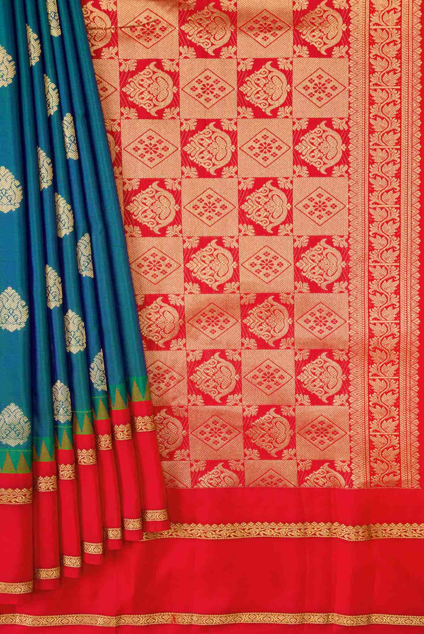 Green Dual Tone Kanchipuram Silk Saree