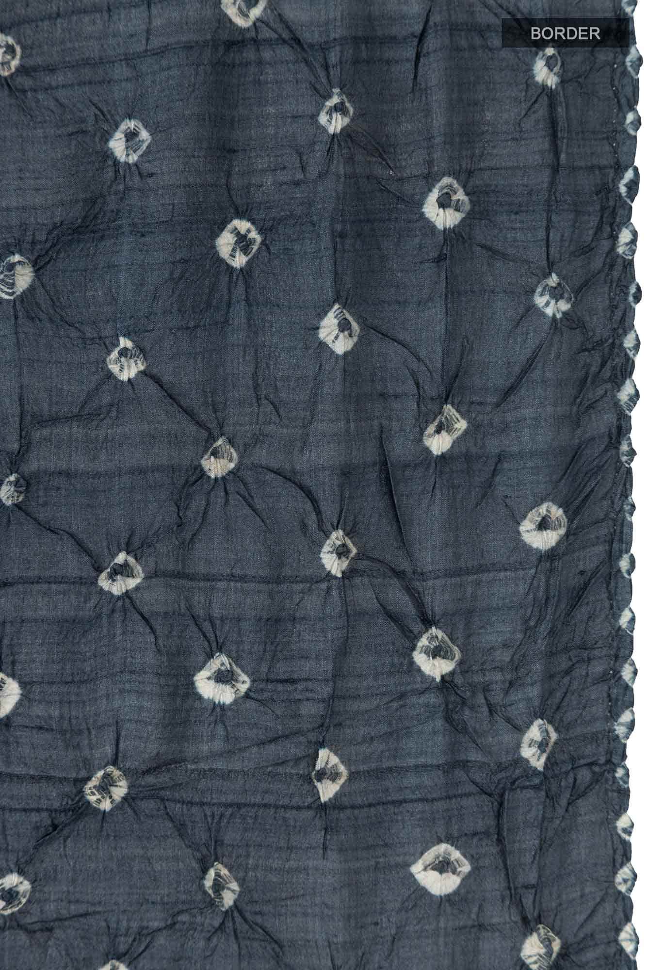 Grey Tussar Silk Saree