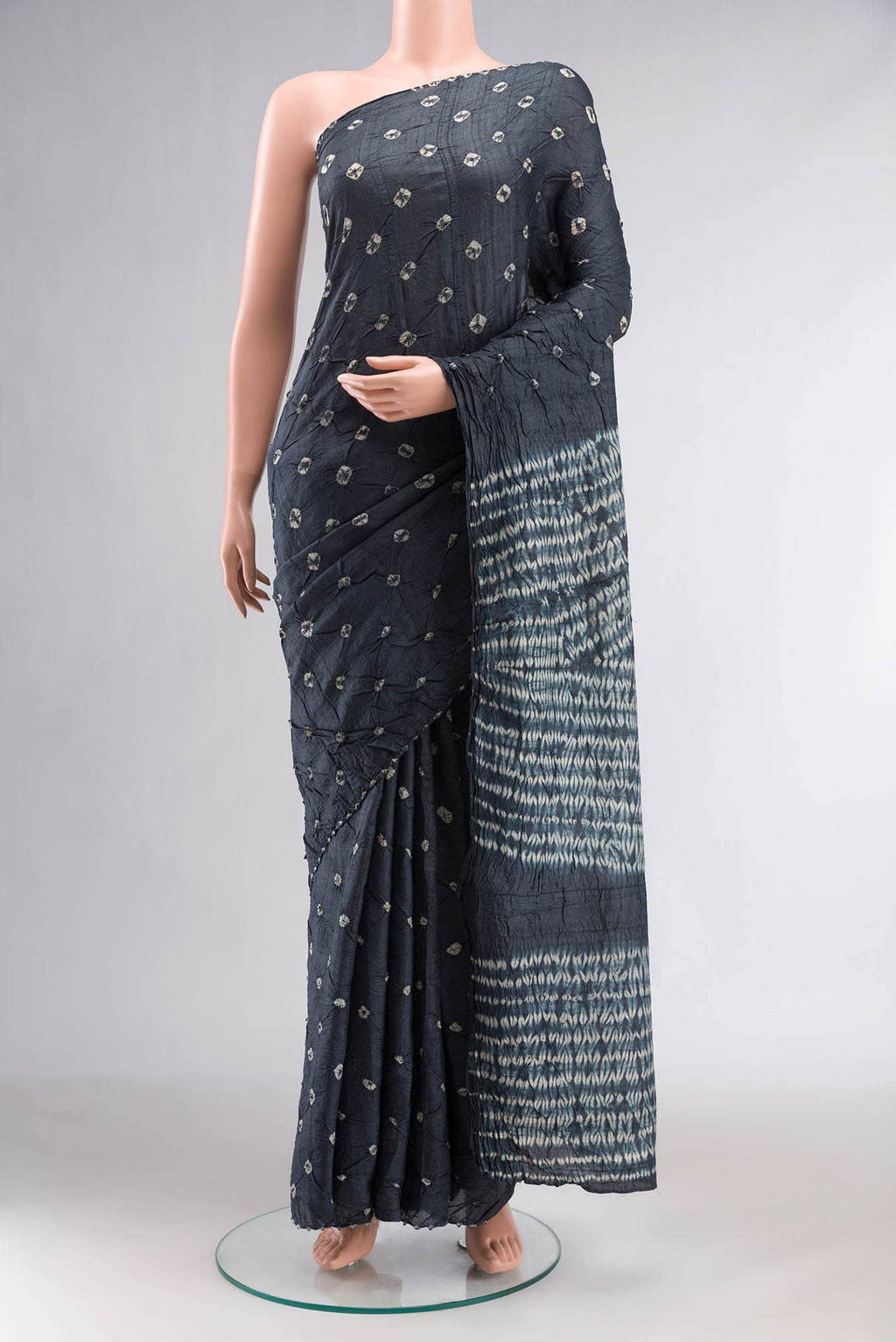 Grey Tussar Silk Saree