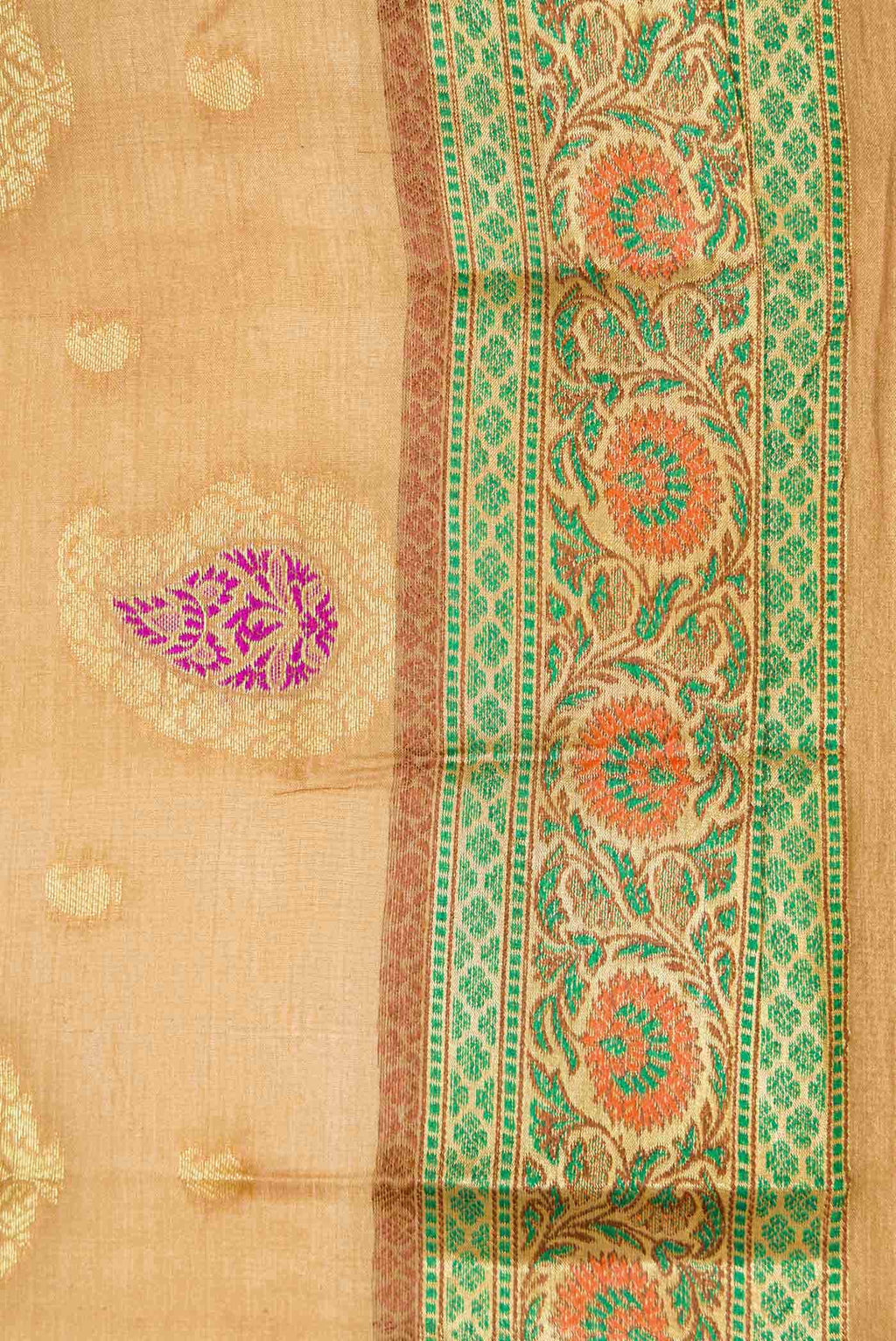 Dark Beige Tussar Silk Saree