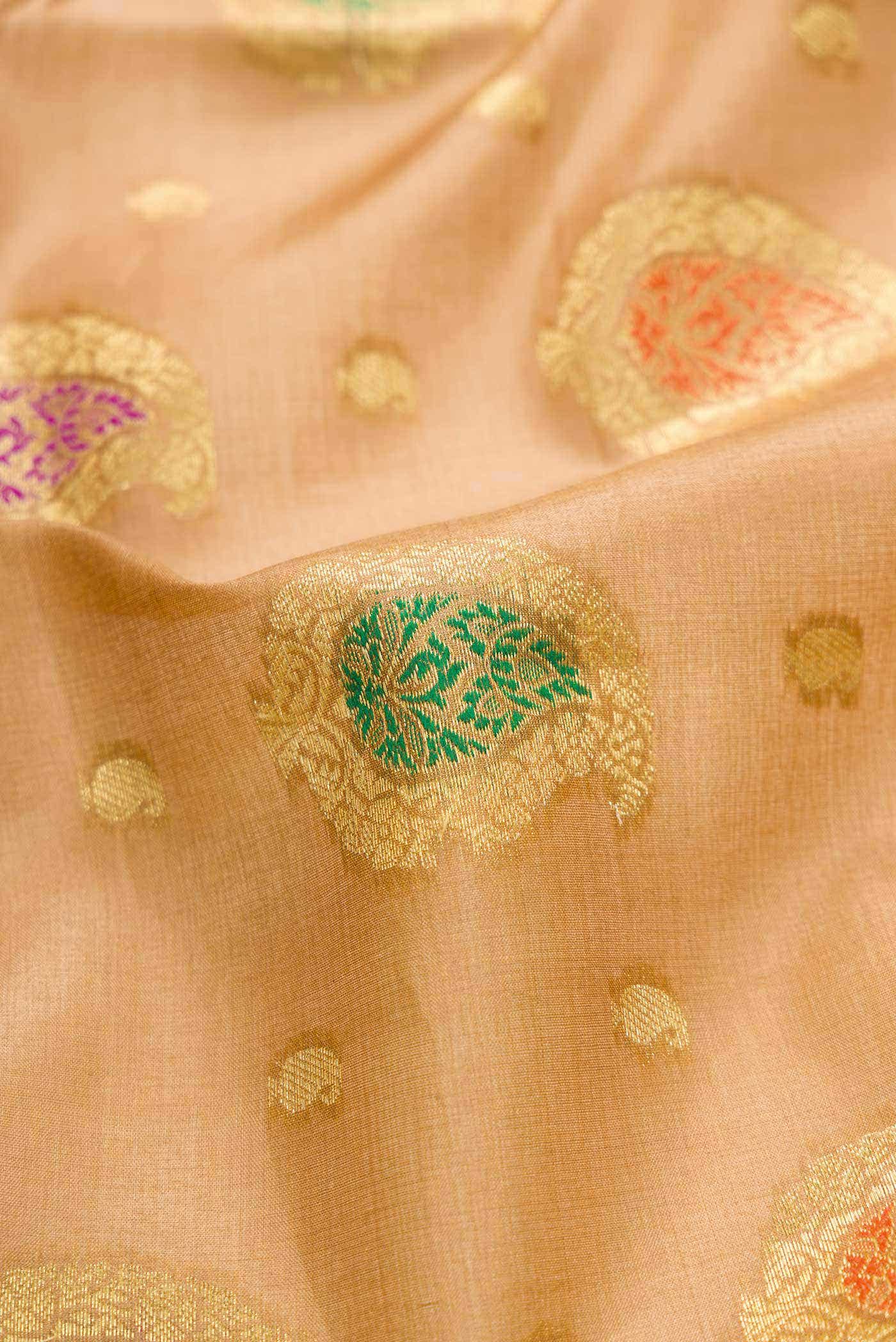 Dark Beige Tussar Silk Saree
