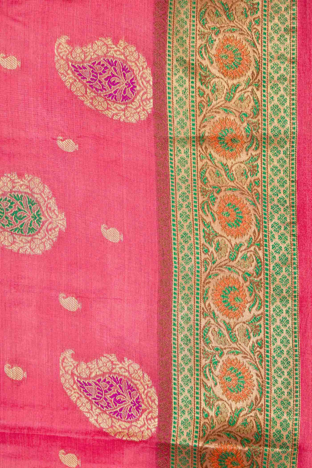 Pink Dual Tone Tussar Silk Saree