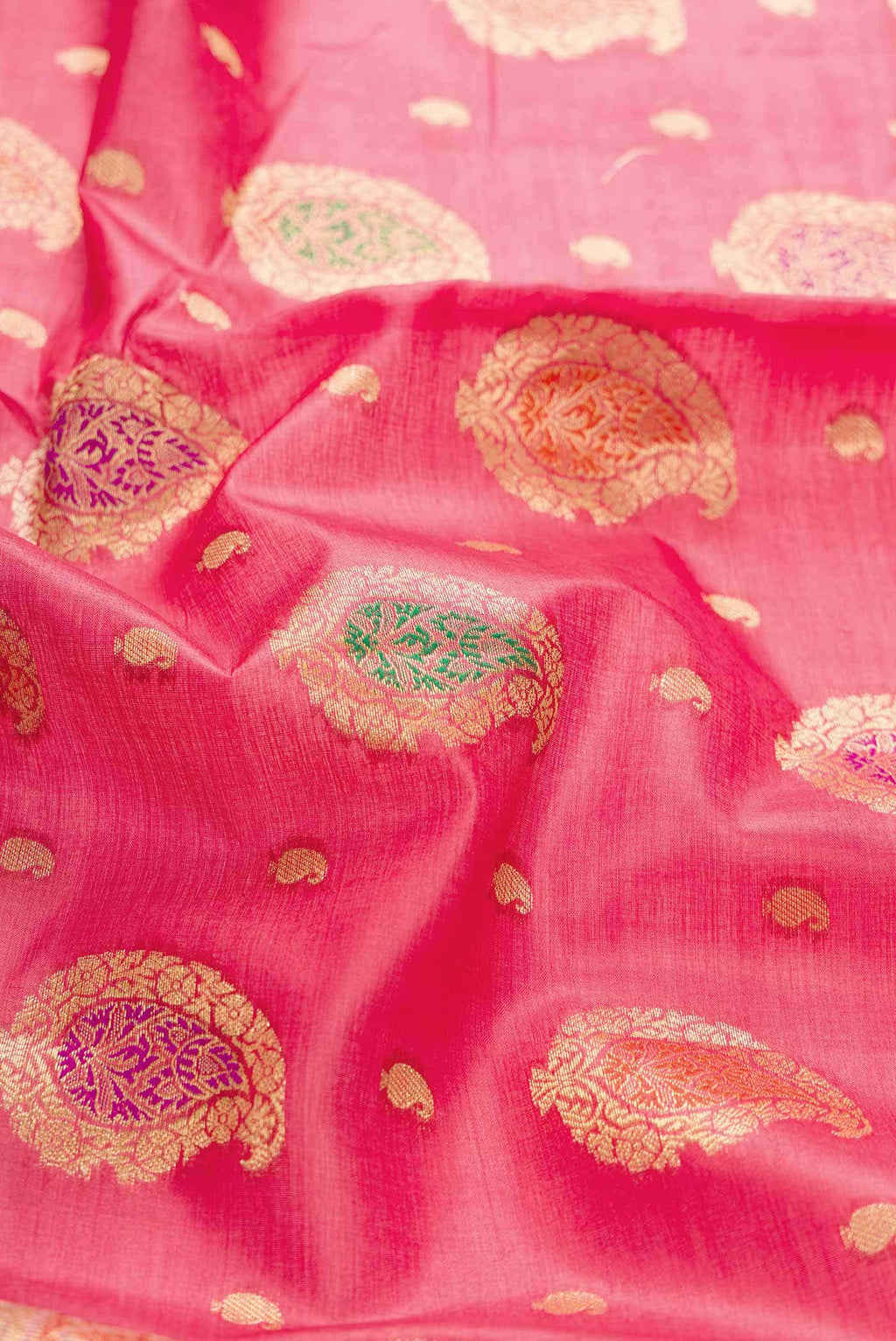 Pink Dual Tone Tussar Silk Saree