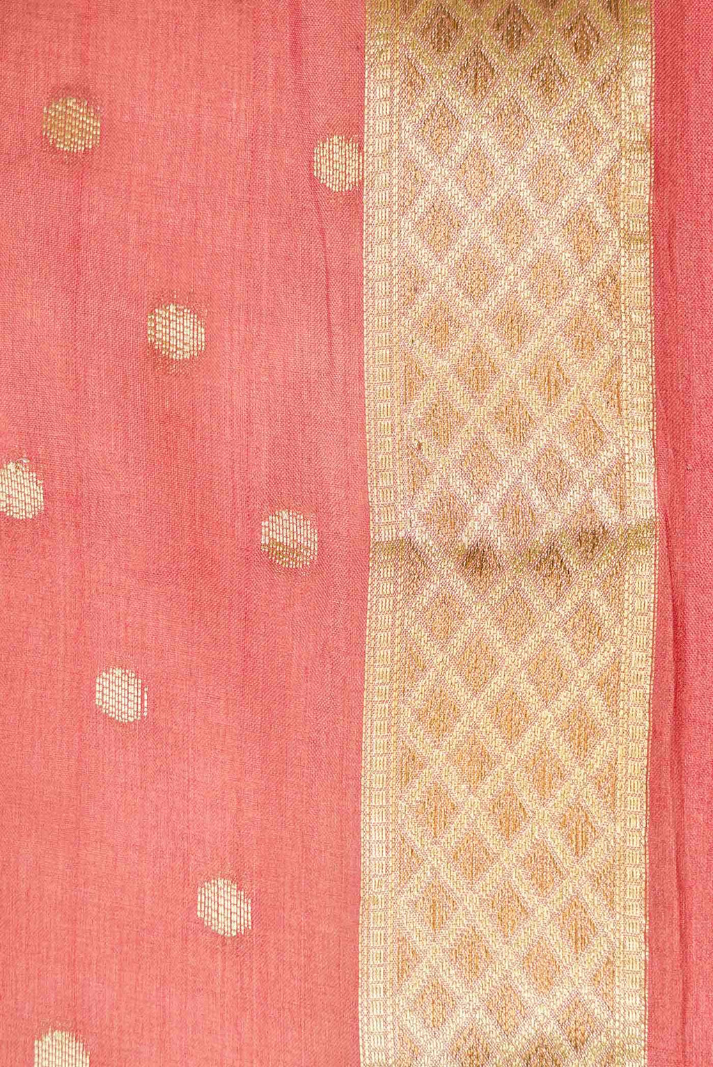 Rose pink Dual Tone Tussar Silk Saree