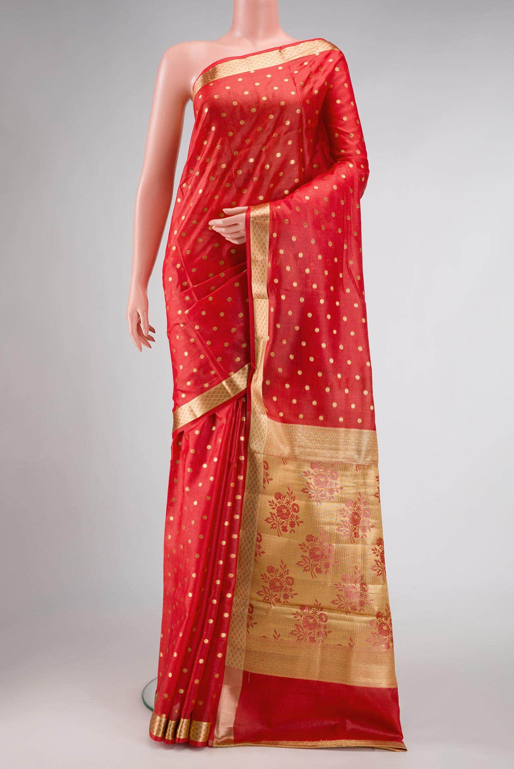 Dark Pink Blended Tussar Silk Saree
